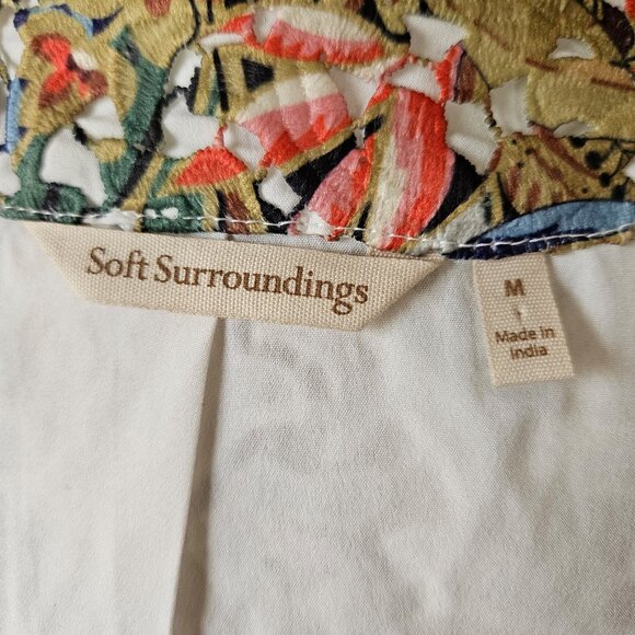 Soft Surroundings Ariege Blazer Jacket Floral Lace Embroidered Beaded Peplum M - Picture 7 of 8